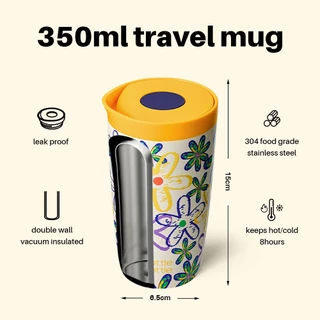 BOTTLE BOTTLE ขวด ฉนวนแก้วเดินทาง 350 มล./500 มล. ถ้วยกาแฟสํานักงานสแตนเลสพร้อมฝาปิดปุ่มกดเก็บความเย็นและร้อน