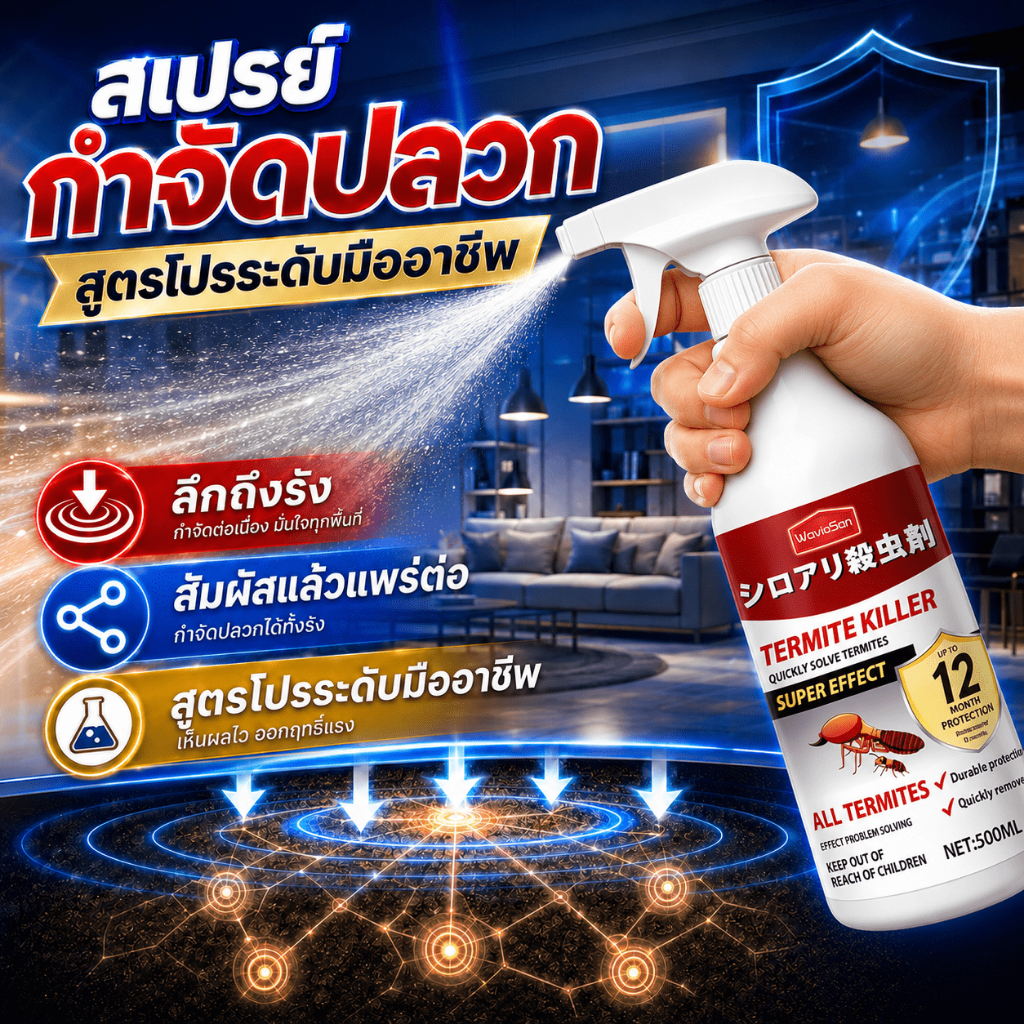สเปรย์กำจัดปลวก สูตรใหม่ INO ยาฆ่าปลวก สเปรย์กำจัดปลวก ยากำจัดปลวก ไม่มีกลิ่นฉุน ปลอดภัยในบ้าน