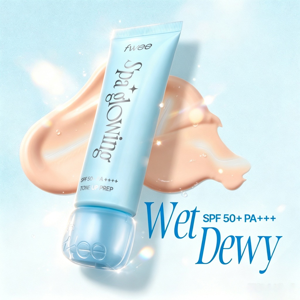 Fwee Spa Glowing UV Tone Up Base ของแท้ 100% #Wet Dewy SPF50+ PA++++ 35ml