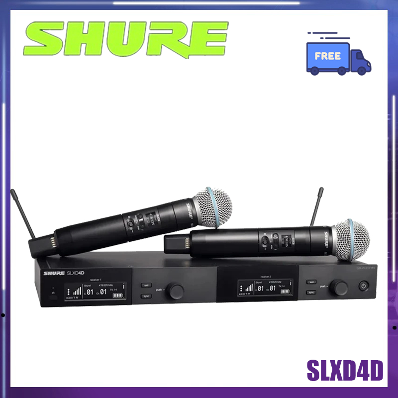 SHURE SLXD24D+B58 Dual Wireless System with 2 SLXD2+/B58 Handheld Transmitters ไมโครโฟน ไมโครโฟนไวเร
