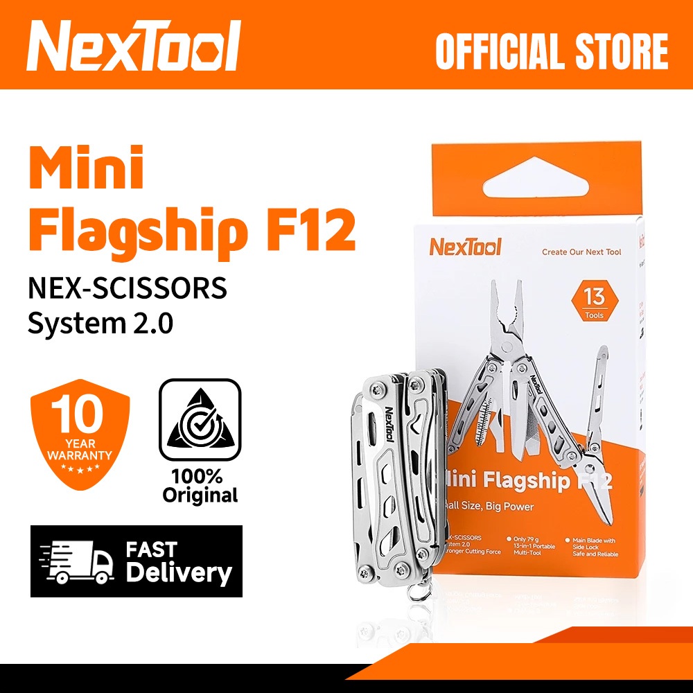 Nextool 13 in 1 Mini Flagship พวงกุญแจ Multi-tool พร้อมกรรไกร เกรดเหล็ก 80Cr14Mov อัปเกรด