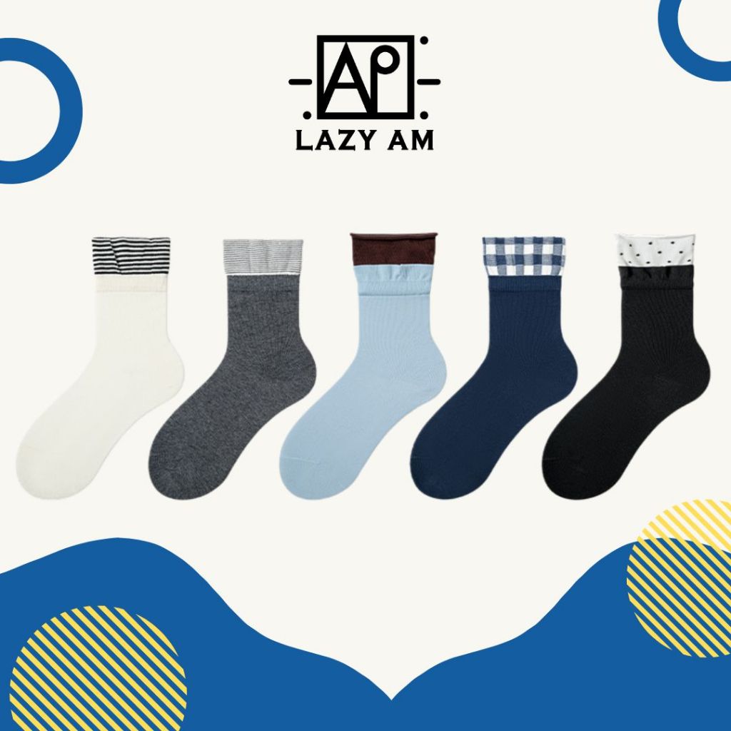 LAZYAM ถุงเท้ายาวแฟชั่นเรียบหรู สำหรับผู้หญิง ผ้านุ่ม ยืดหยุ่นสูง ระบายอากาศ ใส่สบาย