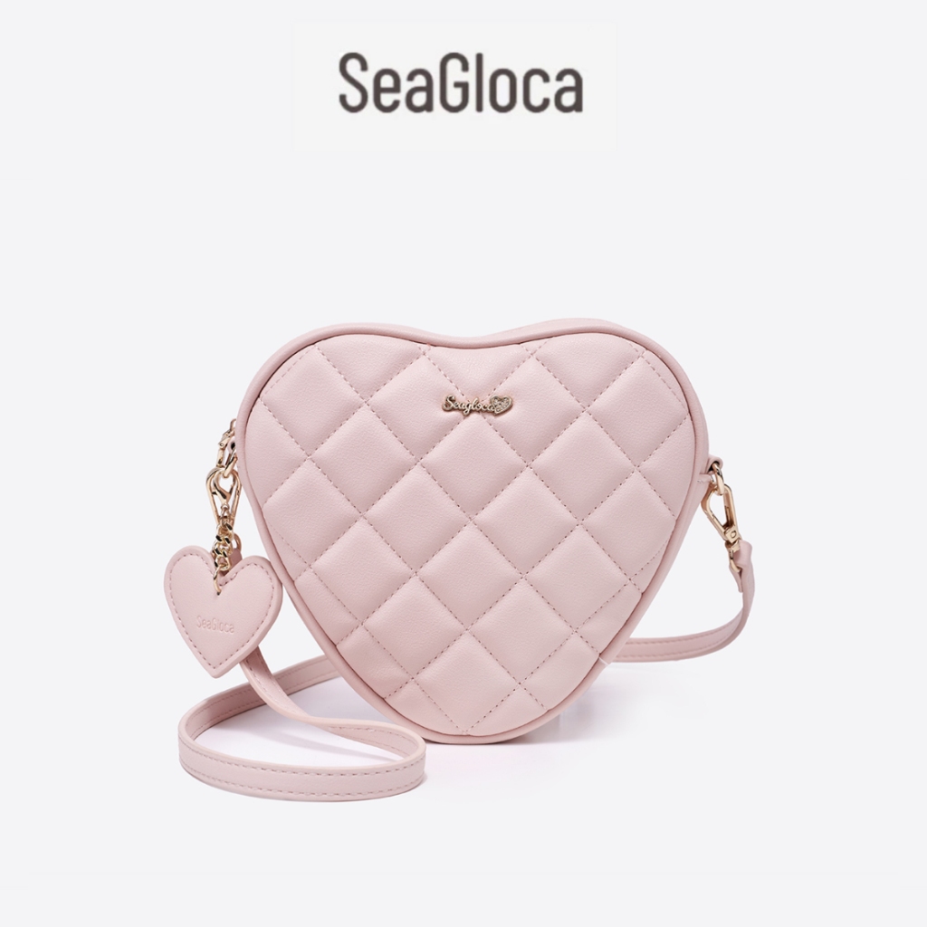 SeaGloca Chic Heart Quilted Crossbody Bag หนังนุ่มหวาน Minimalist Design สําหรับผู้หญิงไม่มี 10004
