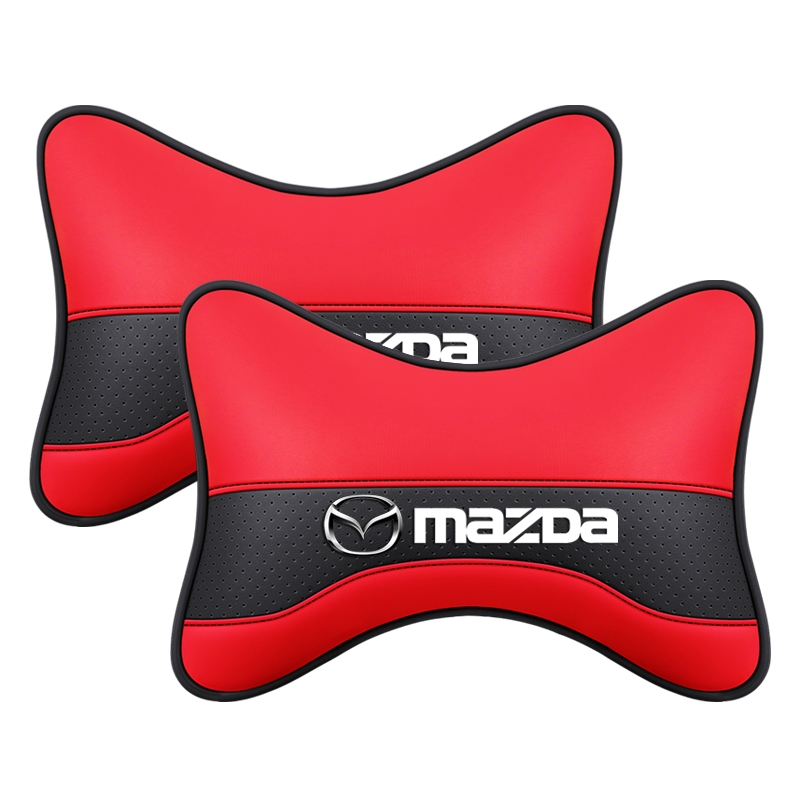 Breathable หนัง Headrest หมอนรองคอรถหัวคอหมอนสําหรับ Mazda 2 3 5 6 8 RX MX CX30 CX5 CX7 CX3 CX9 Aten