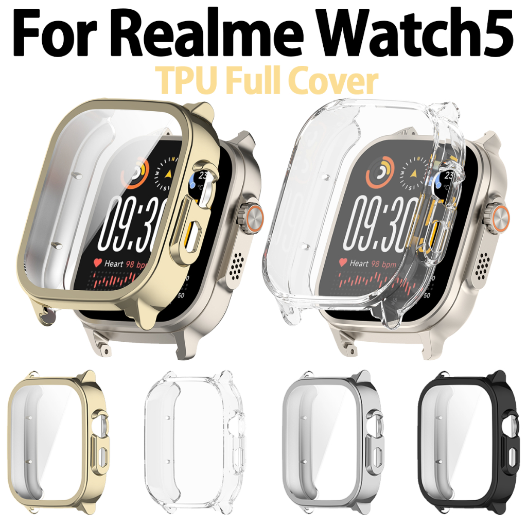 Tpu Case Cover สําหรับ Realme Watch 5 Soft Protector Shell รอบกรอบกันชนป้องกันกรณีอุปกรณ์เสริม