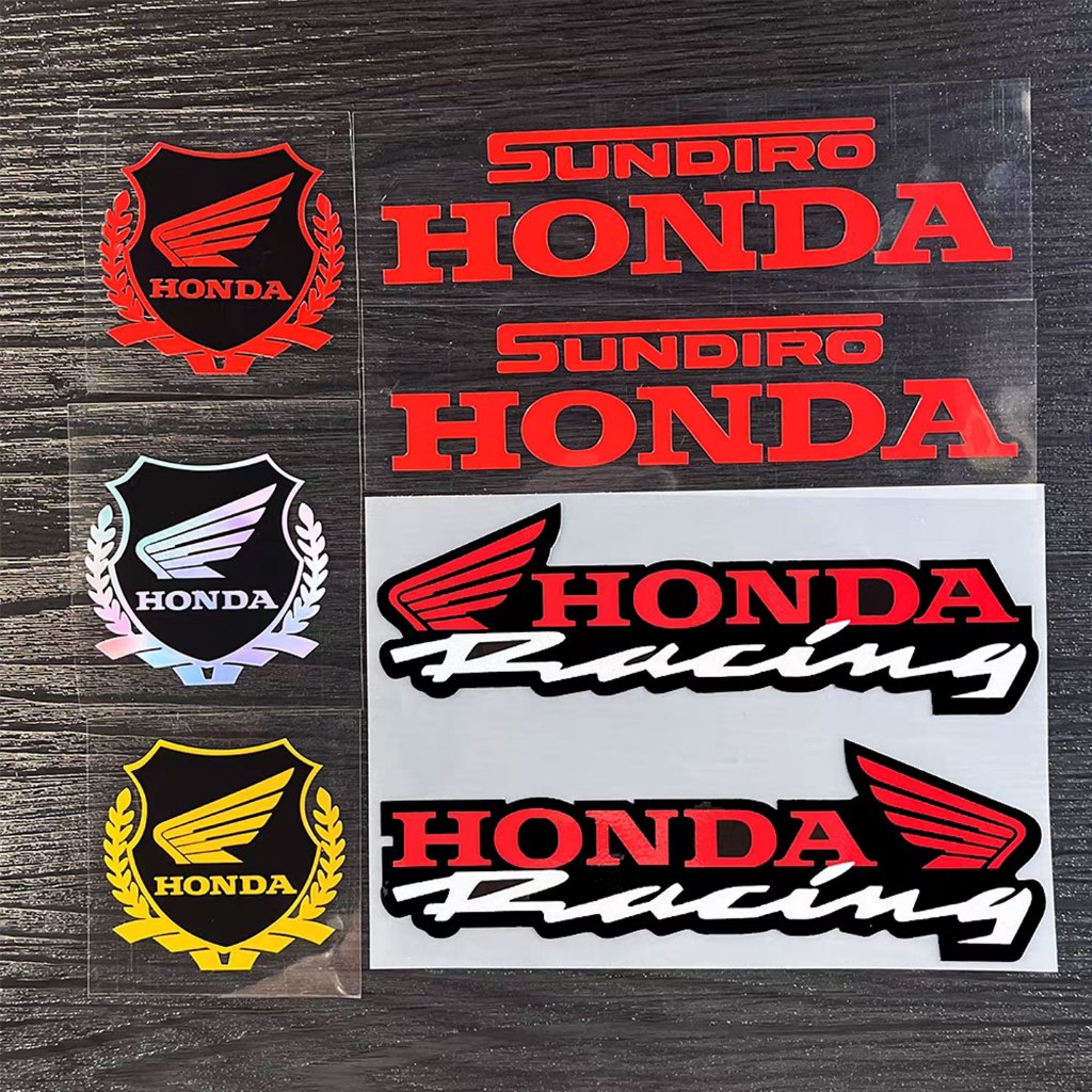 2PCS สําหรับ Honda Click ADV PCX GIORNO BEAT CB CBR vario 125 150 160 Universal Racing Wings โลโก้สติกเกอร์สะท้อนแสง fender หัวไวนิลรถจักรยานยนต์ตกแต่ง Decals