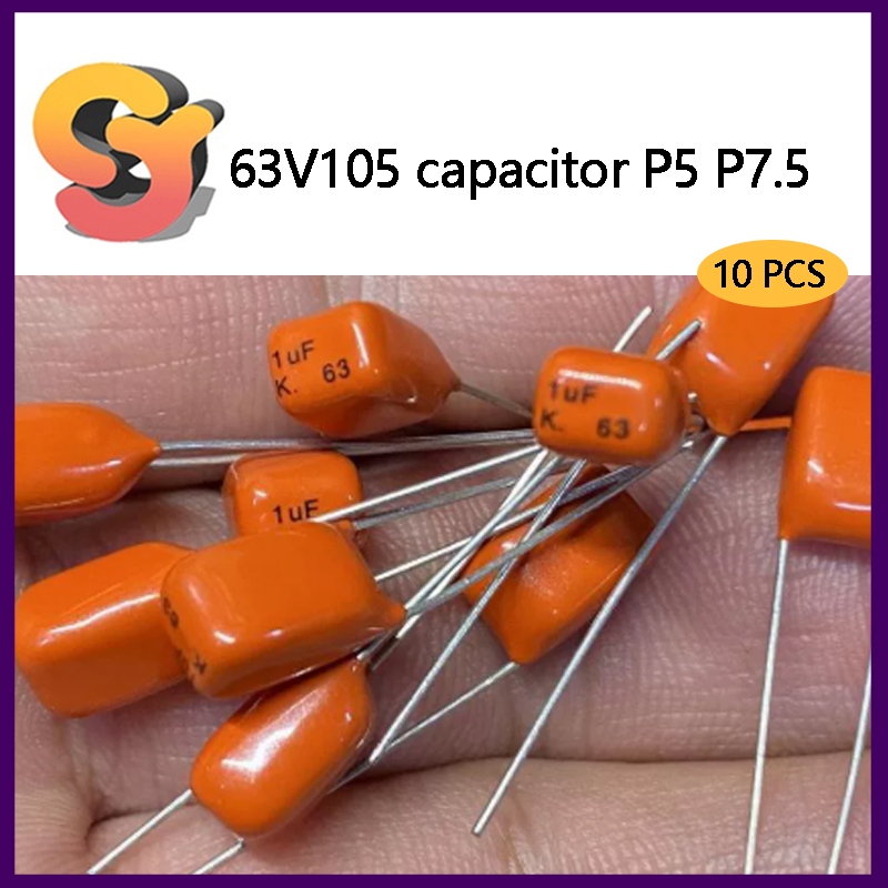 [อุปทานพร้อมสต็อก] 10PCS Philips CBB Capacitor 63V105K 1UF Pitch P5 P7.5MM 63V105J ตัวเก็บประจุฟิล์ม