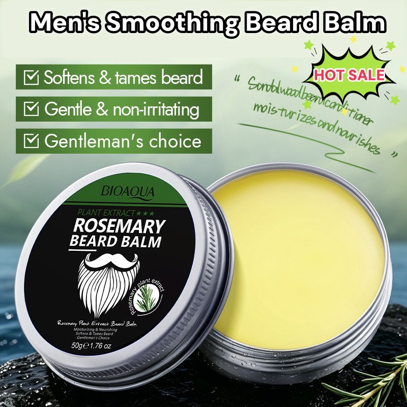 50g Rosemary Plant Extract Beard Balm Smoothing Daily Men ผลิตภัณฑ์ดูแลเครา