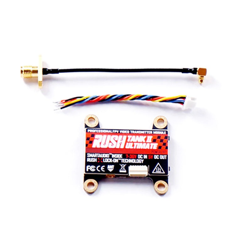 RUSHFPV Tank II Ultimate VTX 5.8G 48CH 37H RaceBand Pitmode 25mW 200mW 500mW 800mW ปรับ FPV VTX 2-8S
