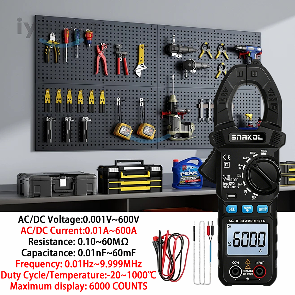 มัลติมิเตอร์แบบดิจิตอลแคลมป์ ZLLJMETER SK203 แรงดันไฟฟ้า AC/DC NCV true RMS