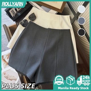 High-Waisted Suit Shorts for Women Casual Plus Size Solid Color Basic Shorts XS-3XL