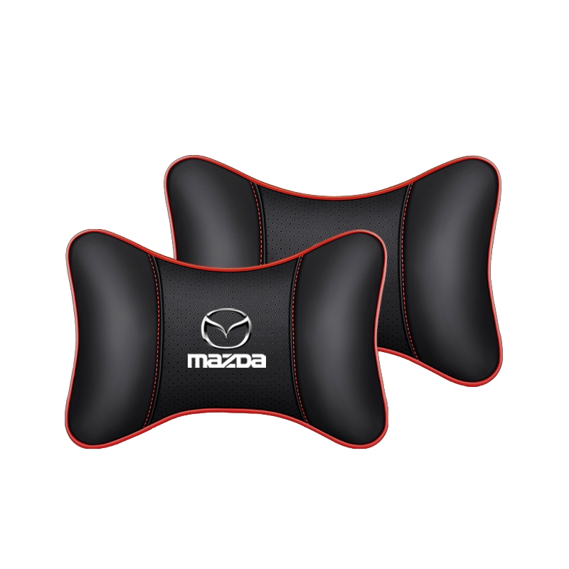 Breathable หนัง Headrest หมอนรองคอรถหัวคอหมอนสําหรับ Mazda 2 3 5 6 8 RX MX CX30 CX5 CX7 CX3 CX9 Aten