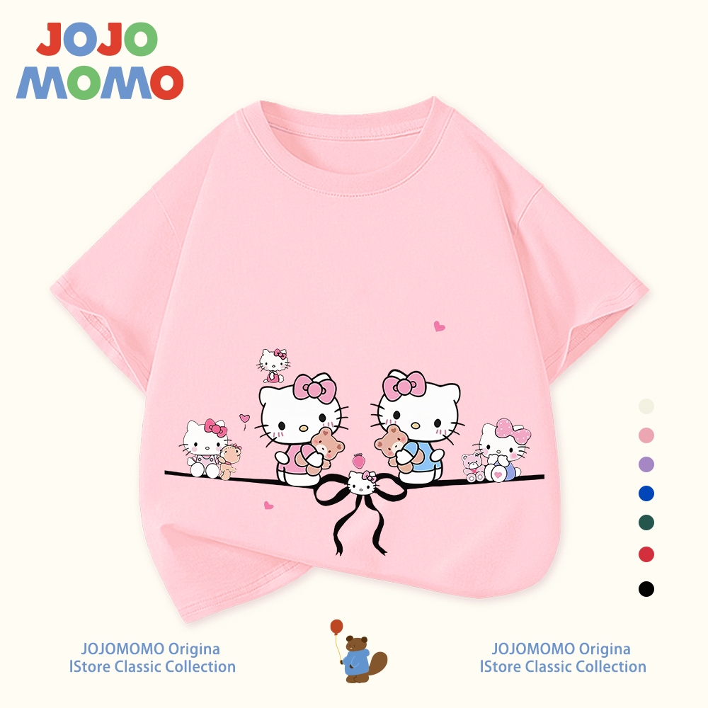 【ส่งในวันเดียวกัน】เสื้อยืดเด็กผู้หญิง ลายการ์ตูน สีชมพู ขาว ผ้านุ่ม ใส่สบาย สำหรับเด็ก 1-10 ปี
