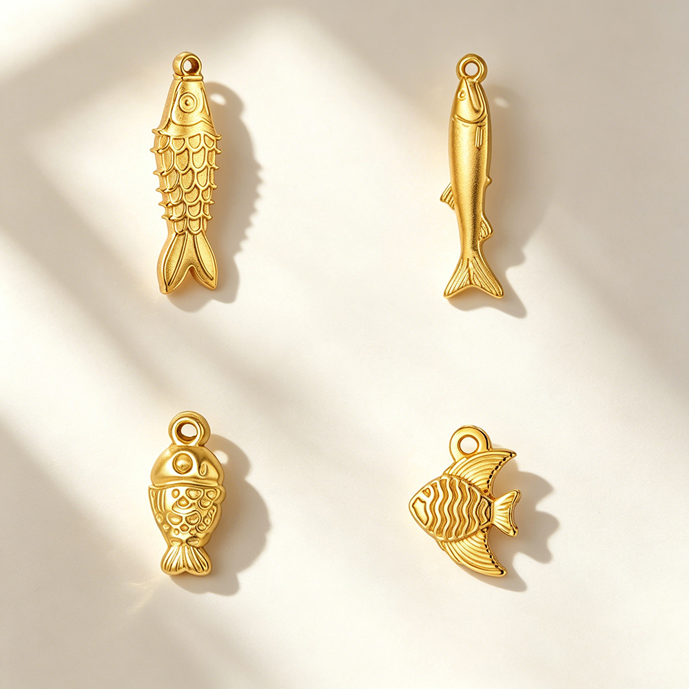 MYSHAPE 3 ชิ้นฤดูร้อนสแตนเลส Ocean Fish Charms DIY จี้สําหรับสร้อยคอต่างหูสร้อยข้อมือเครื่องประดับทําขายส่ง