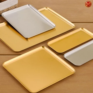 💪ส่งจากกรุงเทพ | พร้อมส่ง |ถาดสแตนเลส ทรงสี่เหลี่ยม วัสดุเหล็กคุณภาพดี หนาพิเศษ ไม่เกิดสนิม สีเงิน/สีทอง ถาดใส่อาหาร สไตล์เกาหลี แบบมินิมอล พร้อมส่งTH