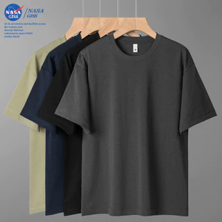 NASA เสื้อยืดชายหญิงแขนสั้น ซีรีส์เข้ม summer คอตตอน t-shirt คอกลม ยับยากไม่ต้องรีด หลวมและระบายอากาศ