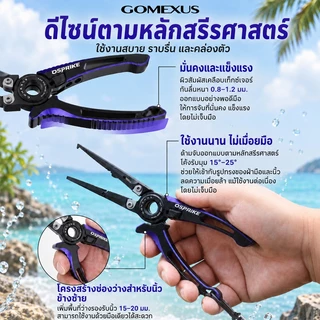 Gomexus คีม สแตนเลสสตีลตกปลา Plier คลิปปลาควบคุม Gripper คีมปลดปลา Lip Grip Tackle ชุดเครื่องมือมัลติฟังก์ชั่ Clipper Tackle ทนเกลือน้ําสนิมอุปกรณ์เสริมกลางแจ้ง กริปเปอร์จับปลา SUS7