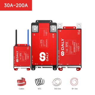 ใหม่ DALY สมาร์ท BMS บลูทูธในตัว 4-8s 7-17s 7-24s 30A 40A 60A 80A 100A 120A สําหรับ Li-ion Lifepo4 LTO รองรับหลายสายแบตเตอรี่ Overcharge และการป้องกันกระแสเกิน