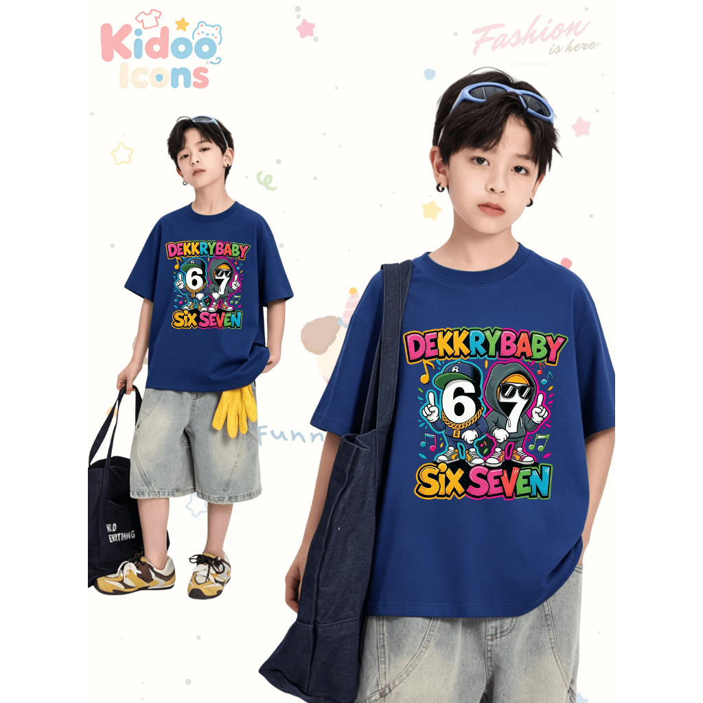 KIDOO ICONS เสื้อยืดเด็ก 67ลายการ์ตูน ผ้าฝ้าย 100% ระบายอากาศดี ดีไซน์เก๋ไก๋และน่าขำ ใส่ได้ทั้งเด็กชาย-หญิง อายุ 1-12 ปี ผ้าฝ้ายแท้100% #A01+5553
