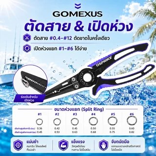 Gomexus คีม สแตนเลสสตีลตกปลา Plier คลิปปลาควบคุม Gripper คีมปลดปลา Lip Grip Tackle ชุดเครื่องมือมัลติฟังก์ชั่ Clipper Tackle ทนเกลือน้ําสนิมอุปกรณ์เสริมกลางแจ้ง กริปเปอร์จับปลา SUS7