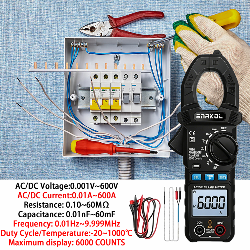 ZLLJMETER SK203 มัลติมิเตอร์แบบช่วงอัตโนมัติแคลมป์สไตล์ NCV เครื่องมือตรวจจับแรงดันไฟฟ้าแบบไม่สัมผัส