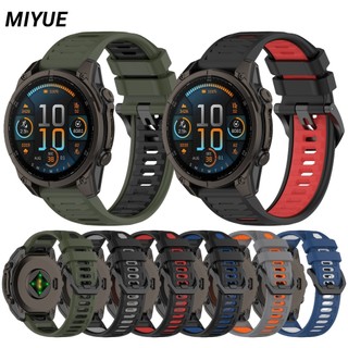 สองสีสําหรับ Garmin Fenix E/8/7X/6X/Tactix8/7 สายนาฬิกา Forerunner 970/965/955/265 Quick Release ซิลิโคนสําหรับ Instinct 3/2X เปลี่ยนสร้อยข้อมือ Garmin นาฬิกาสายรัดข้อมือ