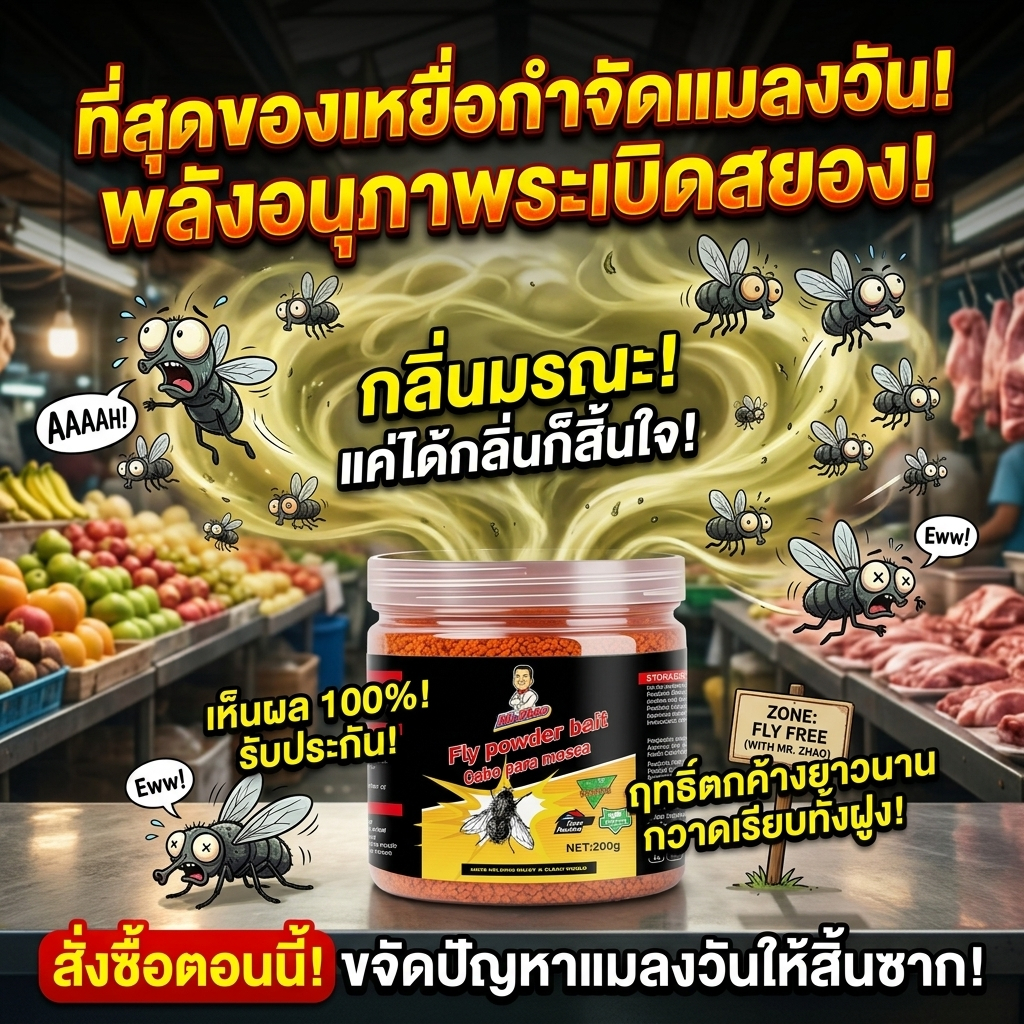🔥สินค้าขายดี🔥 ผงไข่เน่า เหยื่อกำจัดแมลงวัน ไล่แมลงวัน ผงกำจัดแมลงวัน 200g ใช้งานง่าย ปลอดภัยต่อสิ่งแวดล้อมs