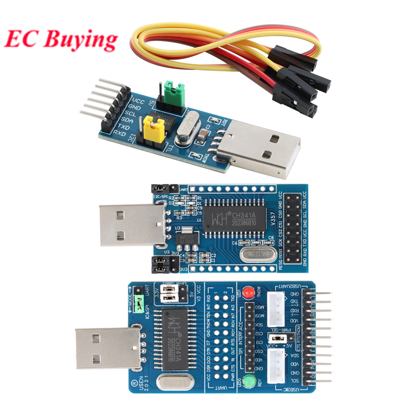 CH341T CH341A USB to I2C UART SPI TTL ISP Converter โมดูล Serial Programmer Parallel Board