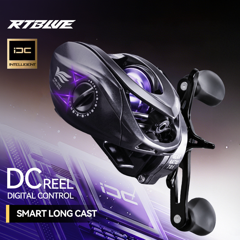 BEARKING RTBLUE VIOLET BIDR-DC Baitcasting ตกปลา Reel Digital Control รุ่นยาวหล่อลากสูงสุด 5 กก.5 + 1BB รอกน้ําจืดน้ําเค็ม Reel