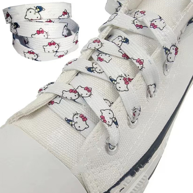 Newwellknowncool 2 ชิ้น Shoelaces การ์ตูนอบเชยแฟชั่นรองเท้าแบน Laces อุปกรณ์เสริมเชือกผูกรองเท้า 120 ซม.สาวของขวัญ AAD