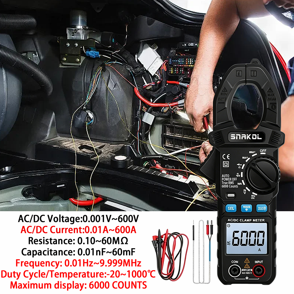 ZLLJMETER SK203 Multitest Clamp Meter Resistance Capacitance Frequency Check Tool
