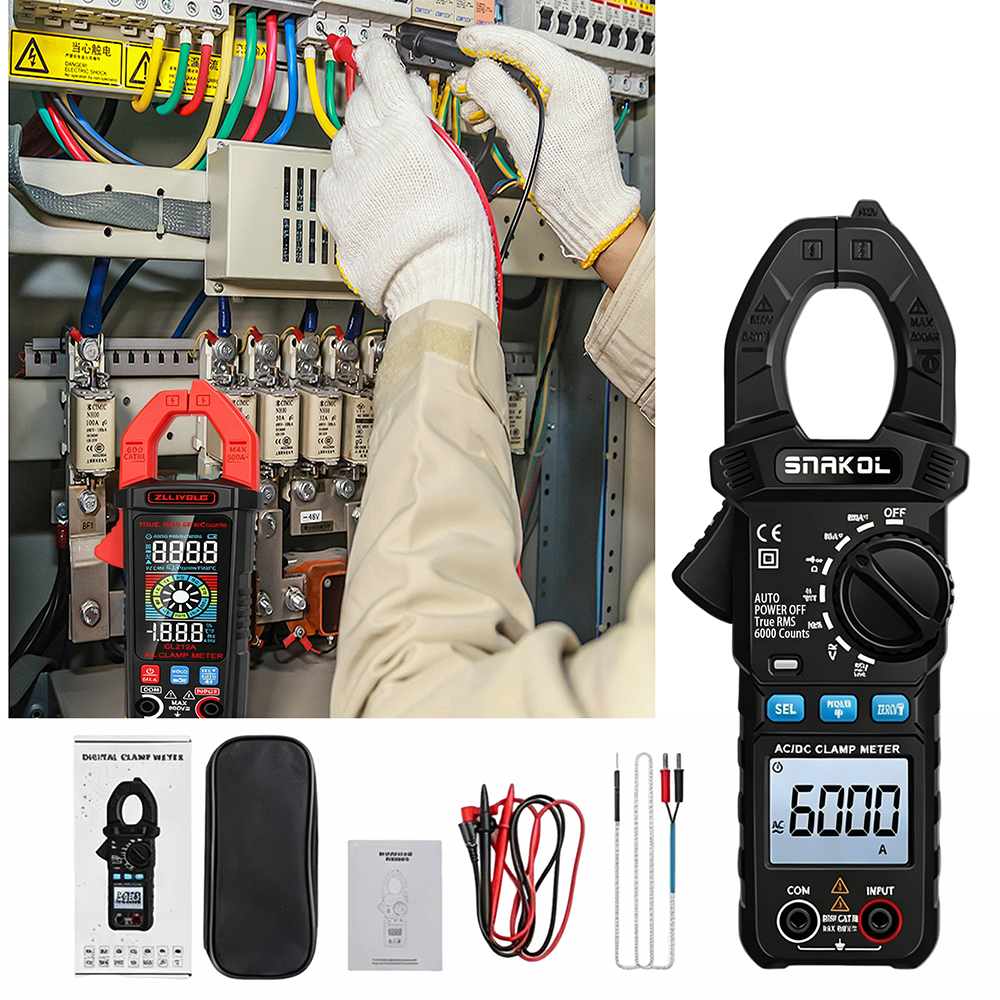 ZLLJMETER SK203 เครื่องวัดแคลมป์ทํางานไฟฟ้ามัลติฟังก์ชั่นเครื่องมือวัดอิเล็กทรอนิกส์