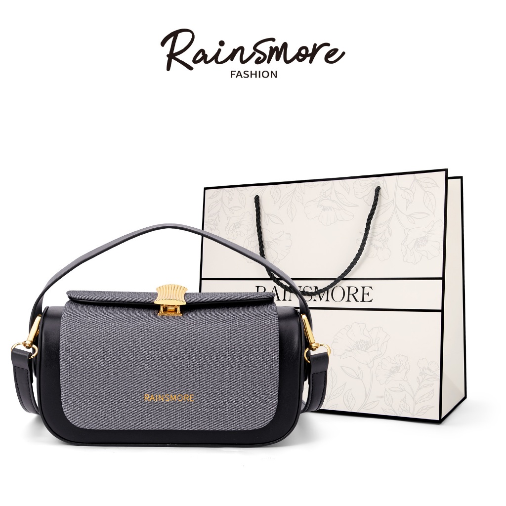 RAINSMORE กระเป๋าถือผู้หญิง กระเป๋าทรงกล่องขนาดเล็ก หรูหรา ทันสมัย สง่างาม สไตล์เรโทรโบฮีเมียน