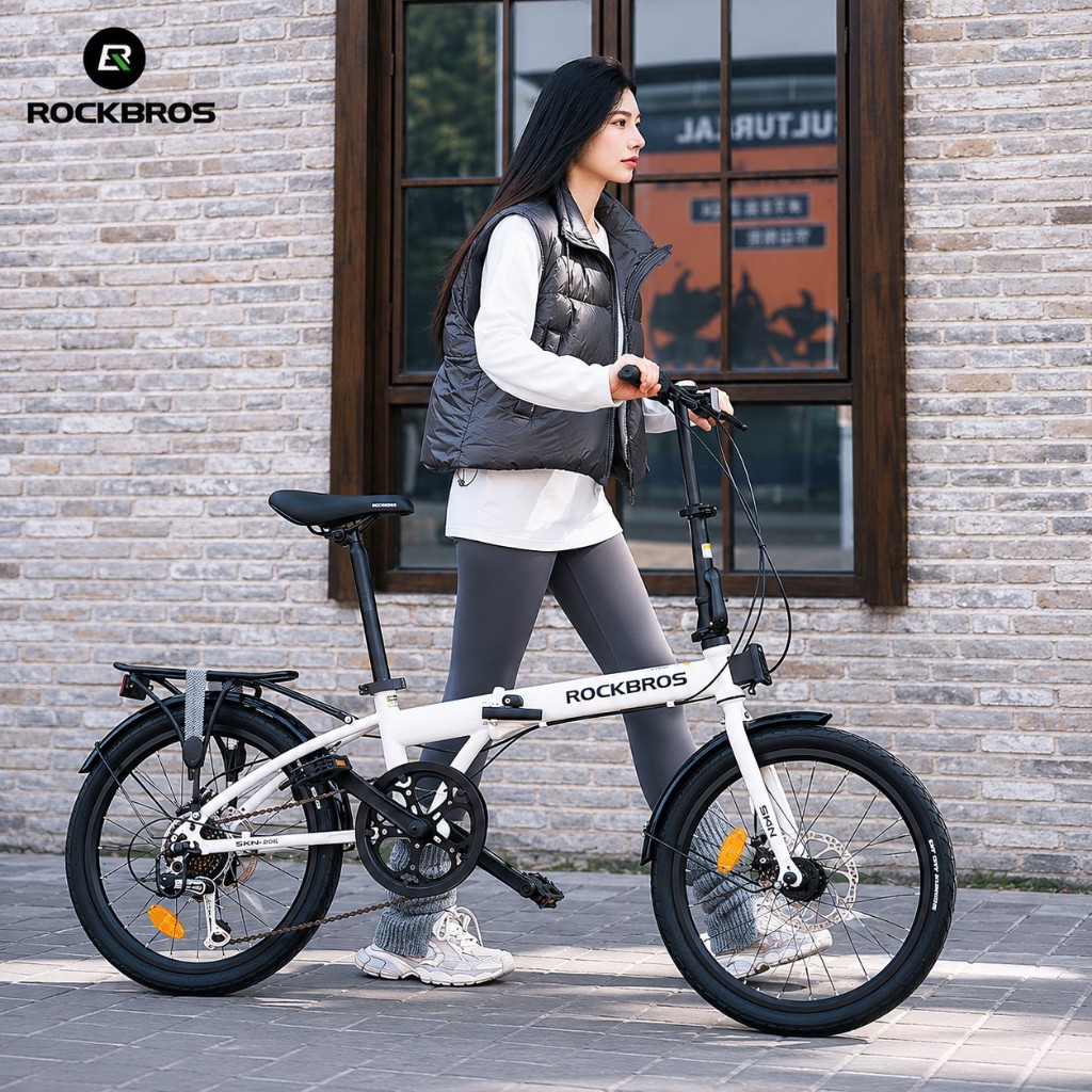 【TH Delivery】ROCKBROS จักรยานพับได้ 20 นิ้ว SHIMANO ดิสก์เบรก 7 สปีด โครงเหล็กโครโมลี่ พับง่าย น้ำหนักเบา เหมาะสำหรับปั่นทำงานและเดินทาง