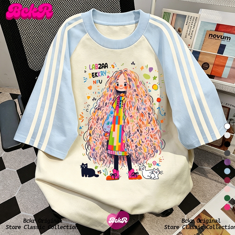 【จัดส่งตลอด 24 ชั่วโมง】🔥BCKR เสื้อผ้าผู้หญิง สไตล์เกาหลี โอเวอร์ไซส์ ลายพิมพ์สีสันสดใส สำหรับเทศกาลสงกรานต์YG260