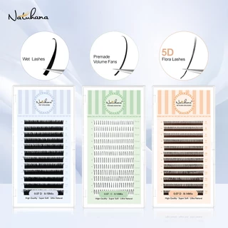NATUHANA Eyelash Extension เปียกดูคอสเพลย์ Wispy Eyelashes Fluffy Premium Soft False Lashes เครื่องมือแต่งหน้า