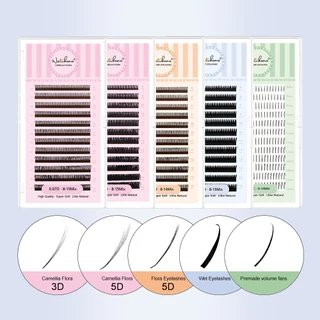 NATUHANA Eyelash Extension เปียกดูคอสเพลย์ Wispy Eyelashes Fluffy Premium Soft False Lashes เครื่องมือแต่งหน้า