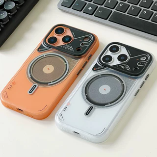 หน้าต่างขนาดใหญ่ Industrial Tech Cyberpunk Magnetic Case สําหรับ iPhone 13 14 15 16 17 pro max - Matte เคสกันกระแทก