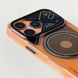 หน้าต่างขนาดใหญ่ Industrial Tech Cyberpunk Magnetic Case สําหรับ iPhone 13 14 15 16 17 pro max - Matte เคสกันกระแทก