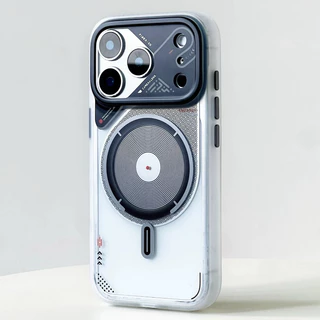 หน้าต่างขนาดใหญ่ Industrial Tech Cyberpunk Magnetic Case สําหรับ iPhone 13 14 15 16 17 pro max - Matte เคสกันกระแทก