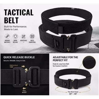 【จัดส่งจากกรุงเทพฯ】เข็มขัดผู้ชาย 2 นิ้ว หัวเข็มขัดโลหะ 2in1 Quick Release เข็มขัดชาย แบบ2ชั้น เพิ่มขนาด ปรับขนาดได้ สนามเดินป่า งานสนามและเดินป่า