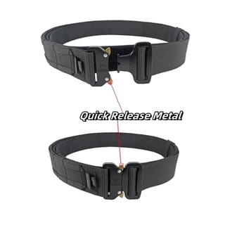 【จัดส่งจากกรุงเทพฯ】เข็มขัดผู้ชาย 2 นิ้ว หัวเข็มขัดโลหะ 2in1 Quick Release เข็มขัดชาย แบบ2ชั้น เพิ่มขนาด ปรับขนาดได้ สนามเดินป่า งานสนามและเดินป่า