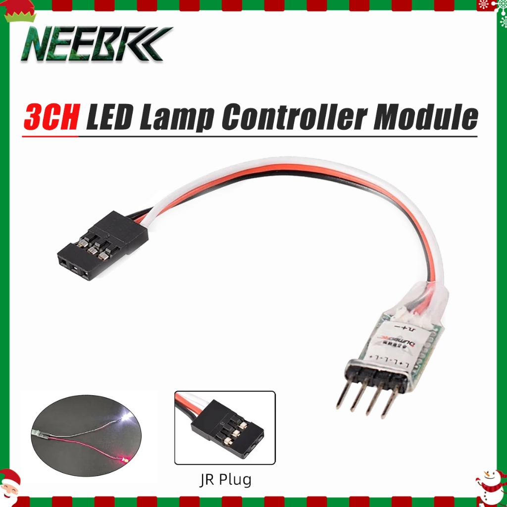 3CH LED โคมไฟโมดูลควบคุมสวิตช์ไฟแผงระบบเปิด/ปิด JR Plug สําหรับ RC รถยานพาหนะปีกคงที่เครื่องบิน Part