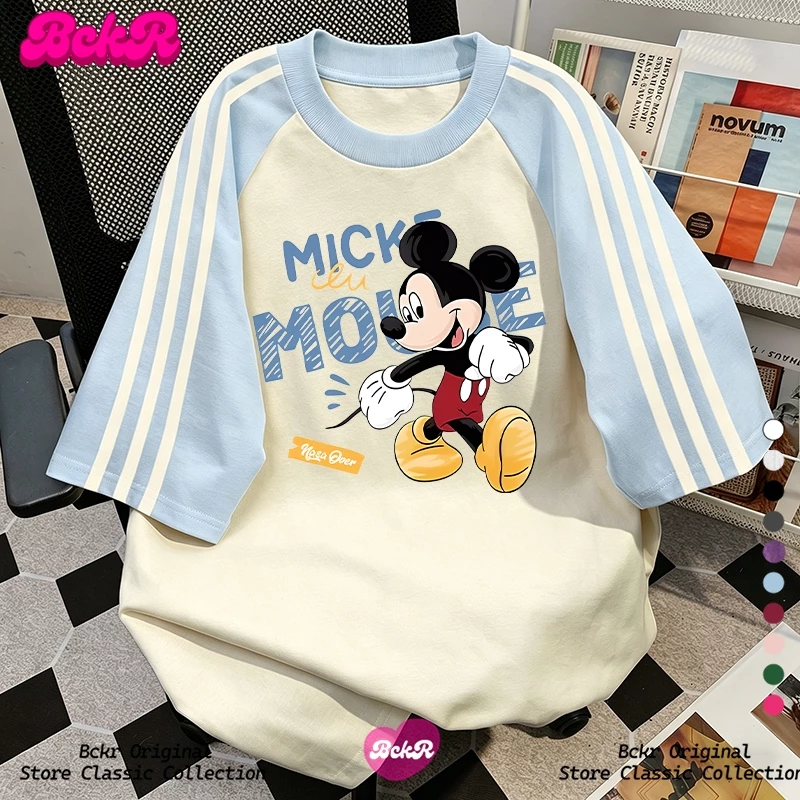 ✨แฟชั่นเกาหลี✨เสื้อยืดลายหนูน้อยน่ารักผู้หญิง🐹เสื้อสาวอวบ เสื้อสีฟ้า ฤดูร้อนคอกลมขนาดใหญ่พิเศษผ้าฝ้ายYG1142