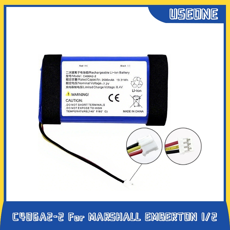 C406A2-2 สําหรับ Marshall EMBERTON I หรือแบตเตอรี่ลําโพงบลูทูธ Marshall EMBERTON II