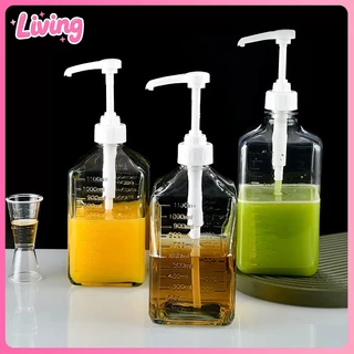 [พร้อมส่ง] ขวดน้ำเชื่อม 1100ml ขวดแก้วหัวปั๊ม ที่ปั้มไซรัป แก้ว / พลาสติก PET หัวปั๊ม 5cc 10cc มีสเกลตวง ขวดใส่ซอส ปั๊มแม่นยำ ไม่หยดเลอะ