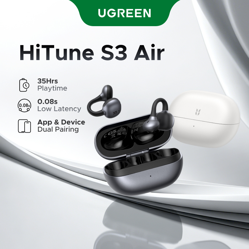 UGREEN New S3 Air Open-Ear 34H บลูทูธ 6.0 IPX5 หูฟังบลูทูธ Ear-clip Design หูฟังเปิดเสียง TWS ลดเสียงรบกวน