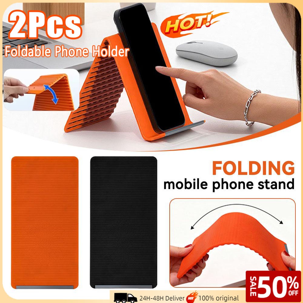 2 ชิ้นพับซิลิโคนขาตั้งโทรศัพท์ Creative Deformable Lazy Holder เดสก์ท็อปโทรศัพท์แท็บเล็ตแบบพกพาสําหรับโทรศัพท์ Universal ipad แล็ปท็อป