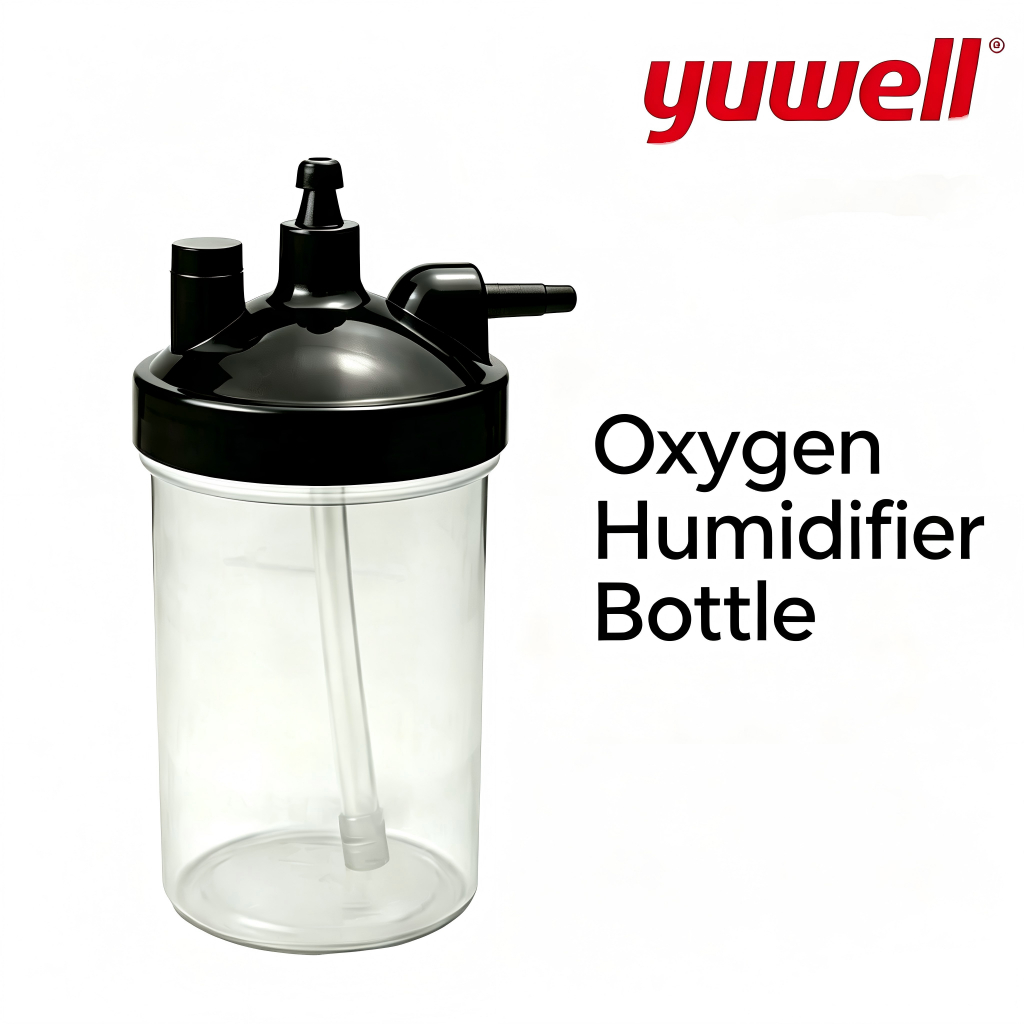 Yuwell Oxygen Humidifier ขวดพร้อมท่อ Connector หัวออกซิเจน 7F-10, 8F-5AW, 8F-5A,7F-1,7F-3,7F-3W,7F-3