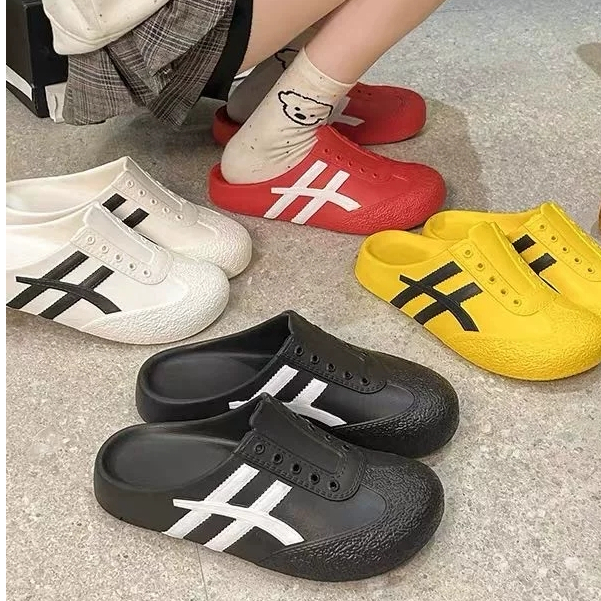 ZXFX EVA Forrest Gump รองเท้า Retro การฝึกอบรมเยอรมัน Toe-Baotou รองเท้าแตะครึ่งผู้หญิงฤดูร้อนสวมใส่ด้านนอกคนขี้เกียจ Slip-On